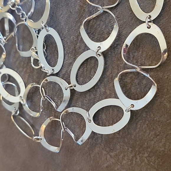 3/$30 VTG 1990s Silvertone Freeform Link Chain Necklace - Picture 4 of 5